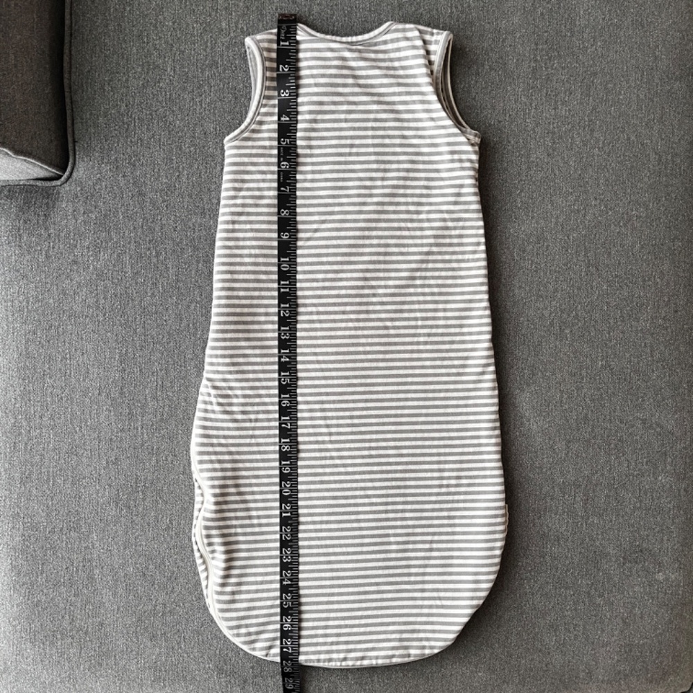 Quincy Mae Dusty Blue Stripe Jersey Sleeping Bag - 0-6M - Picture 3 of 6